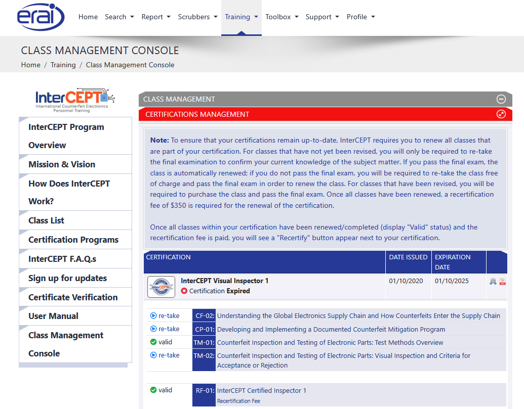 InterCEPT Recertification: Renewing Your Certification and Maintaining Expertise